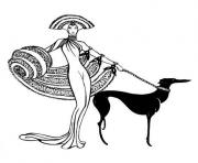 adult art deco femme chien