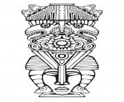 Printable adult totem inspiration inca mayan aztec 6 coloring pages