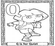 Printable dora quiet alphabet s0227 coloring pages