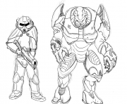 brotherhood of steel and elites from halo by zonalar coloring pages