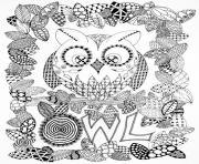 adult halloween zentangle owl