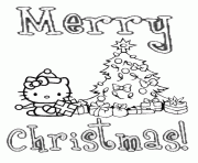 Printable hello kitty xmas tree christmas  coloring pages