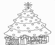 Printable christmas tree and present coloring pages