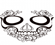 Printable sugar skull hot calavera coloring pages