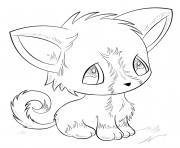 Printable anime dog cute coloring pages