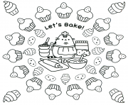 pusheen lets bake