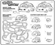 Printable Shopkins QT Cars Coloring Activity coloring pages