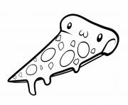 Printable pizza kawaii coloring pages