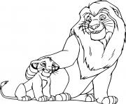 Printable Mufasa and Simba coloring pages